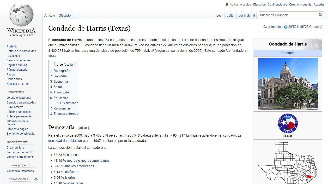 Condado de Harris (Texas) - Wikipedia, la enciclopedia libre